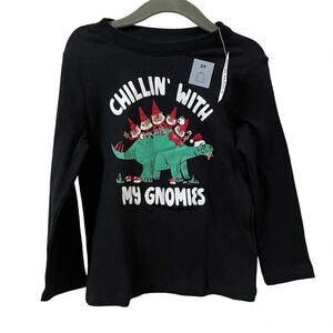 Old Navy 3T Chilling with my Gnomies long sleeve Holiday Christmas shirt-NWT